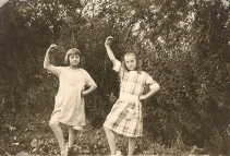 Doris, left, with Emily Morely, circa 1920